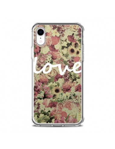 Coque iPhone XR Love Blanc Flower - Monica Martinez