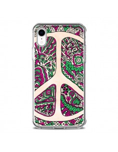Coque iPhone XR Peace and Love Azteque Vainilla -...