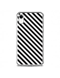 Coque iPhone XR Bonbon Candy Noire et Blanche Rayée - Nico