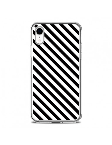 Coque iPhone XR Bonbon Candy Noire et Blanche Rayée - Nico