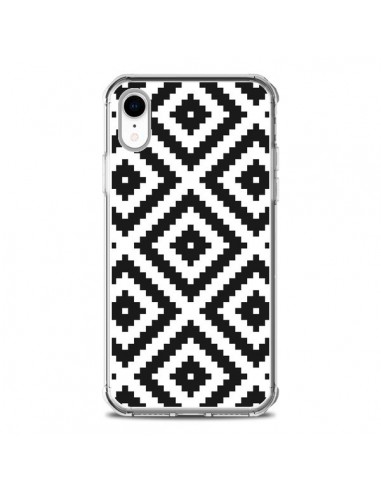 Coque iPhone XR Diamond Chevron Black and White - Pura Vida