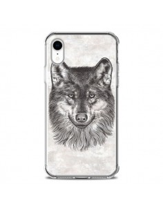 Coque iPhone XR Loup Gris - Rachel Caldwell