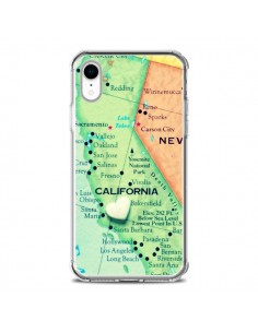 Coque iPhone XR Carte Map Californie - R Delean