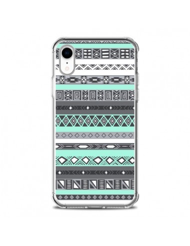 Coque iPhone XR Azteque Aztec Bleu Pastel - Rex Lambo