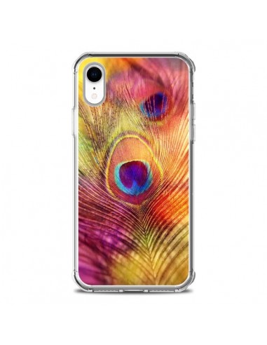 Coque iPhone XR Plume de Paon Multicolore - Sylvia Cook