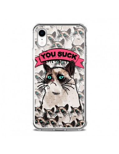 Coque iPhone XR Chat Grumpy Cat You Suck - Sara Eshak