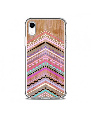 Coque iPhone XR Purple Chevron Wild Wood Bois Azteque Aztec Tribal - Jenny Mhairi