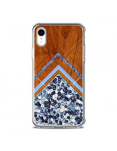 Coque iPhone XR Sequin Geometry Bois Azteque Aztec Tribal - Jenny Mhairi