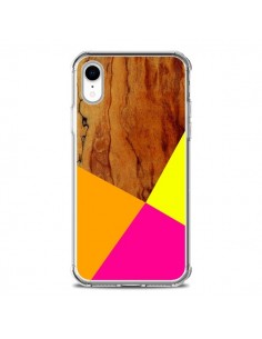 Coque iPhone XR Wooden Colour Block Bois Azteque Aztec...