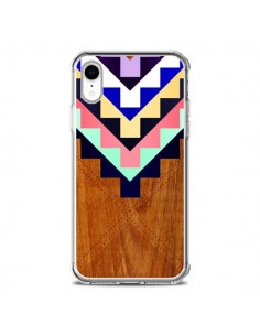 Coque iPhone XR Wooden Tribal Bois Azteque Aztec Tribal -...