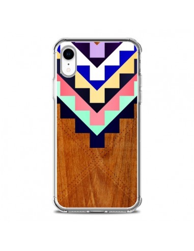 Coque iPhone XR Wooden Tribal Bois Azteque Aztec Tribal - Jenny Mhairi