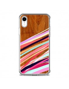 Coque iPhone XR Wooden Waves Coral Bois Azteque Aztec...