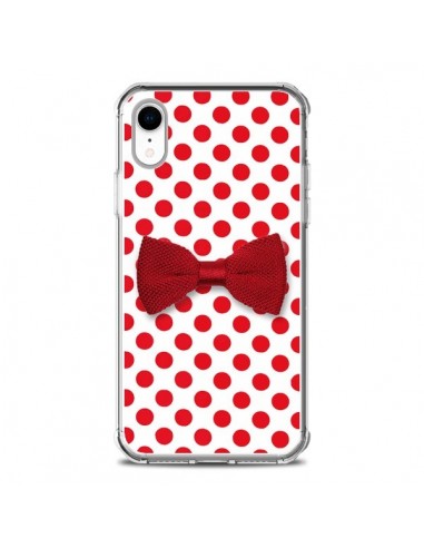 Coque iPhone XR Noeud Papillon Rouge Girly Bow Tie - Laetitia