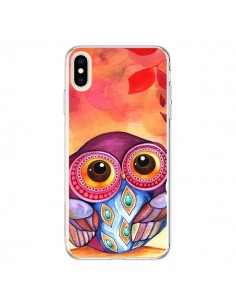 Coque iPhone XS Max Chouette Feuilles Automne - Annya Kai