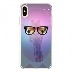 Coque iPhone XS Max Girafe Geek à Lunettes - Aurelie Scour
