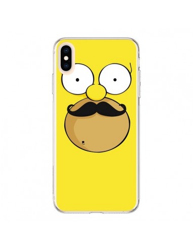 Coque iPhone XS Max Homer Movember Moustache Simpsons - Bertrand Carriere