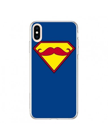 Coque iPhone XS Max Super Moustache Movember Superman - Bertrand Carriere