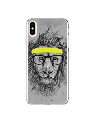 Coque iPhone XS Max Hipster Lion - Balazs Solti