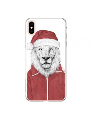 Coque iPhone XS Max Santa Lion Père Noel - Balazs Solti