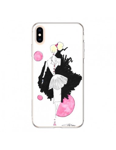 Coque iPhone XS Max Demoiselle Femme Fashion Mode Rose - Cécile