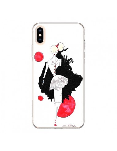 Coque iPhone XS Max Demoiselle Femme Fashion Mode Rouge - Cécile