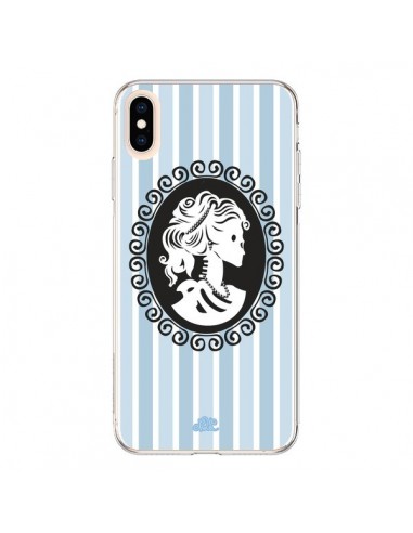 Coque iPhone XS Max Camée Squelette Bleue - Enilec