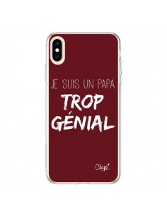 Coque iPhone XS Max Je suis un Papa trop Génial Rouge...