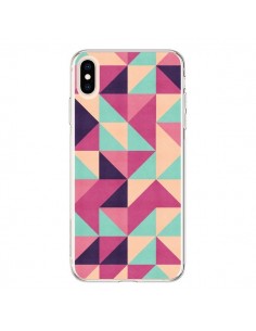 Coque iPhone XS Max Azteque Triangle Rose Vert - Eleaxart
