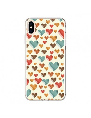 Coque iPhone XS Max Coeurs Colorés - Eleaxart