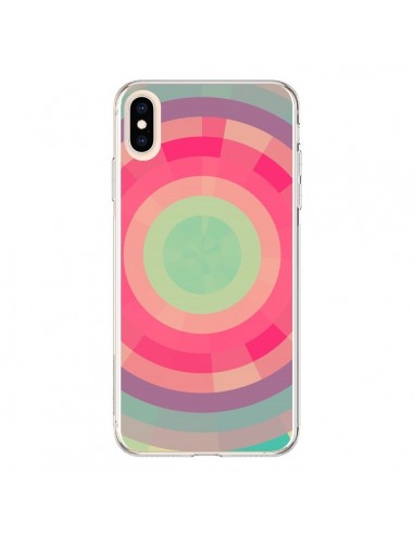 Coque iPhone XS Max Spirale de Couleurs Rose Vert - Eleaxart