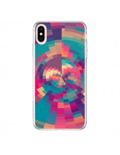 Coque iPhone XS Max Spirales de Couleurs Rose Violet -...