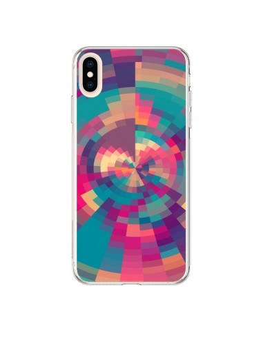 Coque iPhone XS Max Spirales de Couleurs Rose Violet - Eleaxart