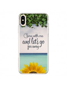 Coque iPhone XS Max Let's Go Far Away Flower Fleur...