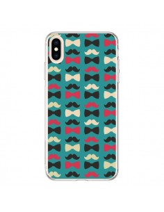 Coque iPhone XS Max Hipster Moustache Noeud Papillon -...