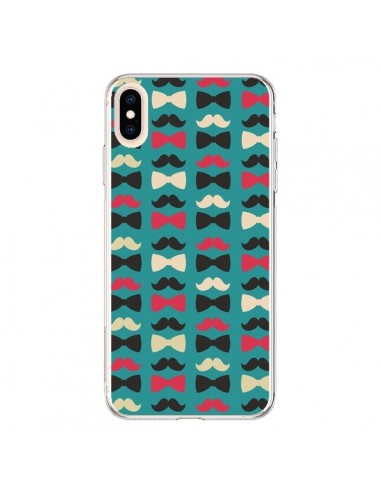 Coque iPhone XS Max Hipster Moustache Noeud Papillon - Eleaxart