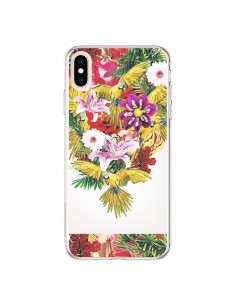 Coque iPhone XS Max Parrot Floral Perroquet Fleurs -...