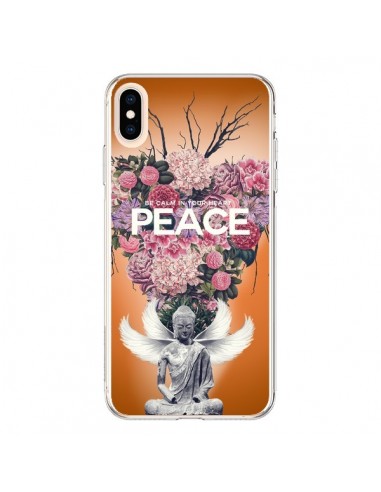Coque iPhone XS Max Peace Fleurs Buddha - Eleaxart