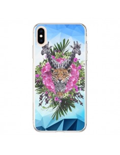 Coque iPhone XS Max Girafes Lion Tigre Jungle - Eleaxart