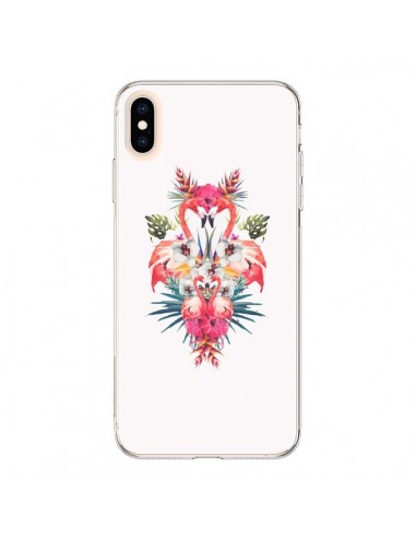 Coque iPhone XS Max Tropicales Flamingos Tropical Flamant Rose Summer Ete - Eleaxart