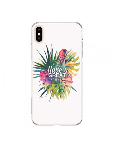 Coque iPhone XS Max Have a great summer Ete Perroquet Parrot - Eleaxart