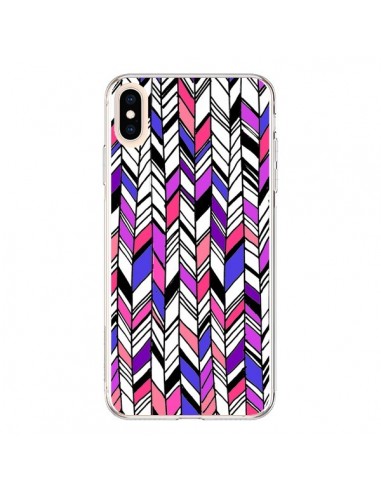 Coque iPhone XS Max Graphic Azteque Rose Violet - Léa Clément