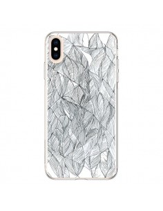 Coque iPhone XS Max Courbes Meandre Blanc Noir - Léa Clément