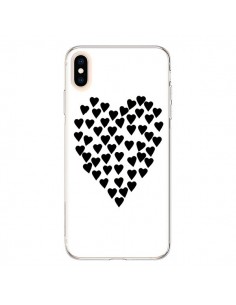 Coque iPhone XS Max Coeur en coeurs noirs - Project M