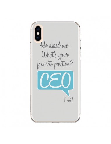 Coque iPhone XS Max What's your favorite position CEO I said, bleu - Shop Gasoline