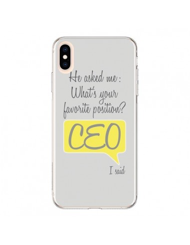 Coque iPhone XS Max What's your favorite position CEO I said, jaune - Shop Gasoline