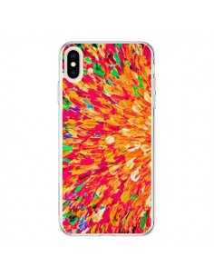 Coque iPhone XS Max Fleurs Oranges Neon Splash - Ebi...