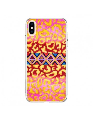 Coque iPhone XS Max Tribal Leopard Rose - Ebi Emporium