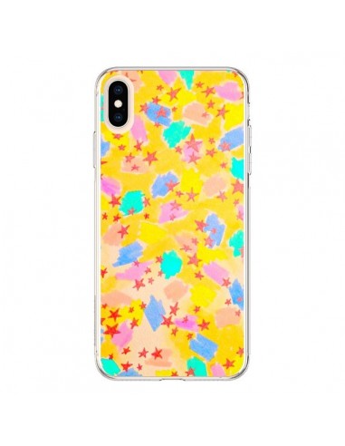 Coque iPhone XS Max Stars Etoiles Jaunes - Ebi Emporium