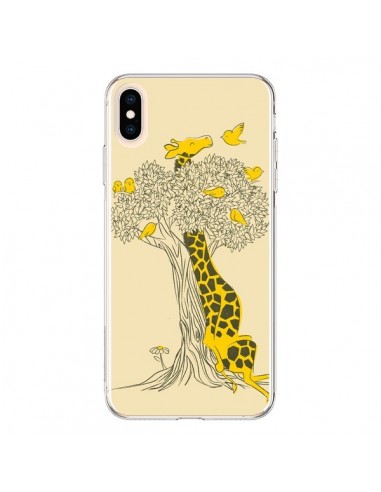 Coque iPhone XS Max Girafe Amis Oiseaux - Jay Fleck
