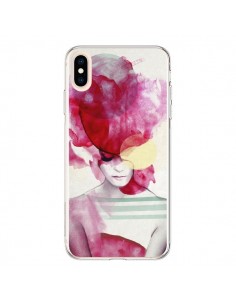 Coque iPhone XS Max Bright Pink Portrait Femme - Jenny...